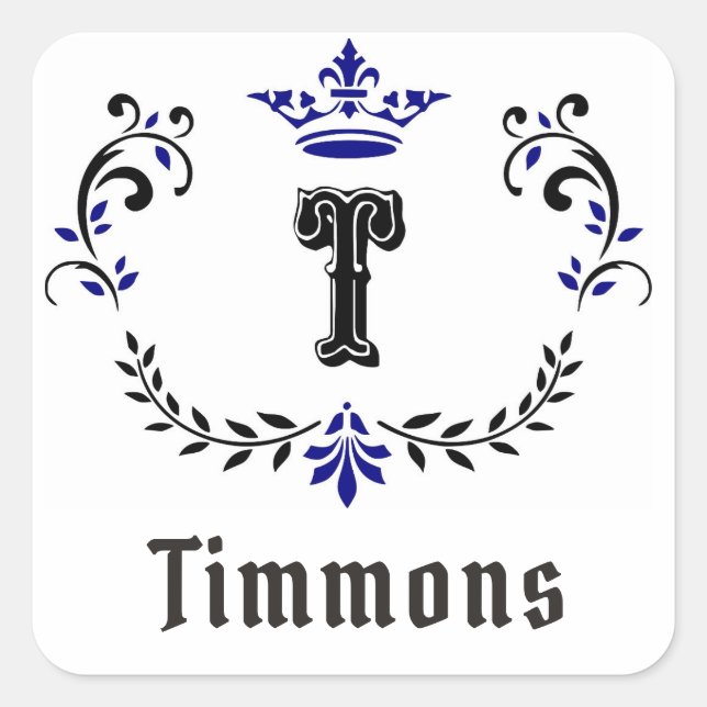 Pegatina de monograma de corona "T" (Anverso)