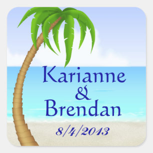 Pegatina de monograma de playa - SRF