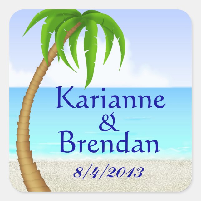 Pegatina de monograma de playa - SRF (Anverso)