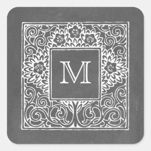 Pegatina de monograma inspirado en el tablero