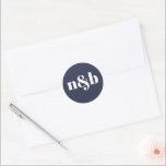 Pegatina de Monograma Moderno Boda<br><div class="desc">Un pegatina moderno de bodas monográficos. Edite las iniciales utilizando la herramienta de edición de Zazzle. Cambie el color de fondo introduciendo la herramienta de diseño y seleccionando un color alternativo del selector de color. Pegatina de Monograma moderno.</div>