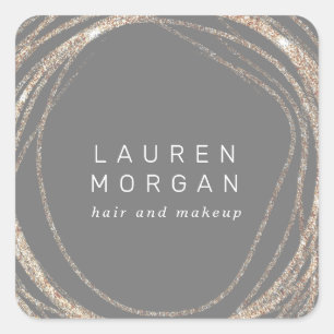 pegatina de monograma moderno con logotipo abstrac