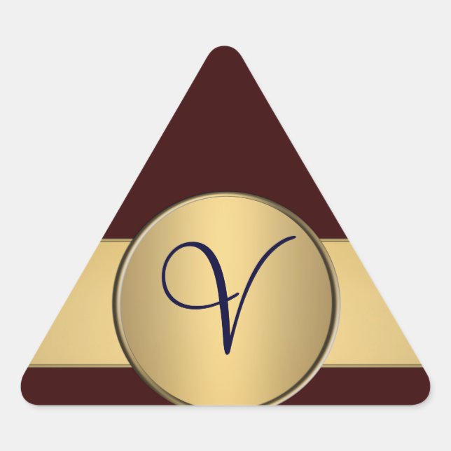 Pegatina de monograma triangular - Personalizado (Anverso)