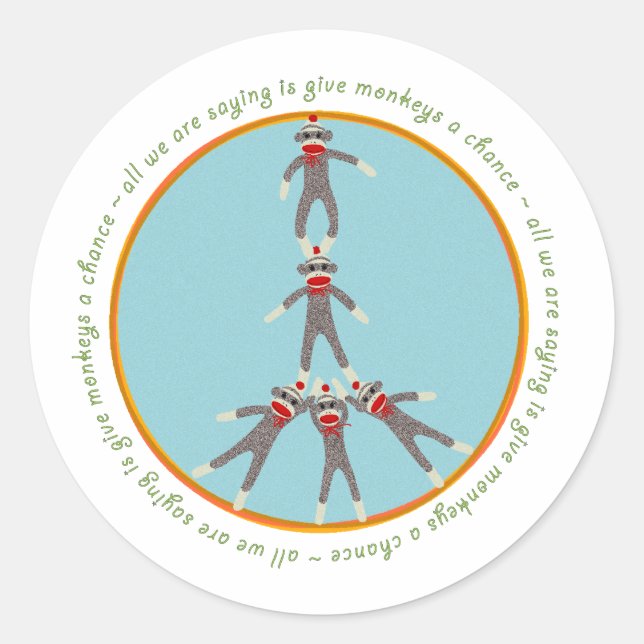 Pegatina de Monos de Paz (Anverso)