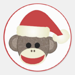 Pegatina de monos Feliz Navidad Santa Sock
