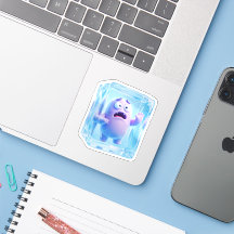 Pegatina de monstruo púrpura 3D divertido congelad