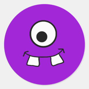 Pegatina de Monstruo Púrpura Googly Eyed