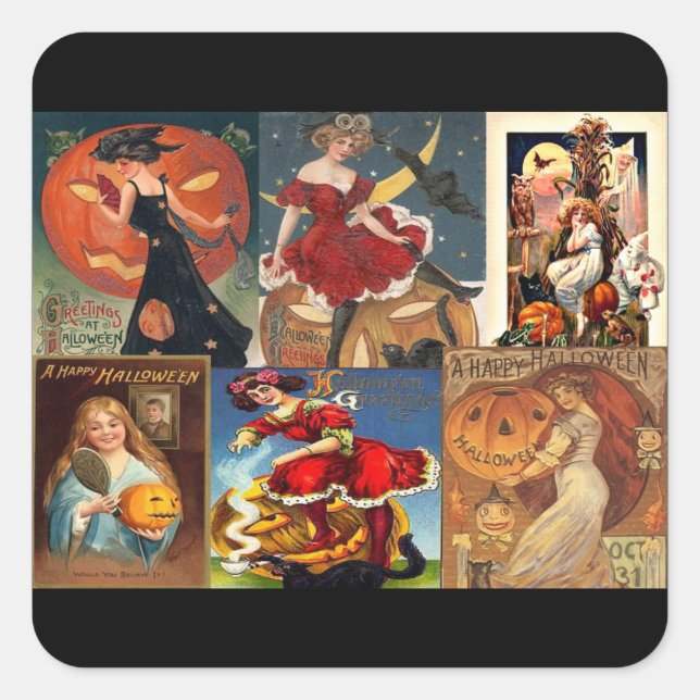 Pegatina de Montaje de Mujeres de Halloween de épo (Anverso)