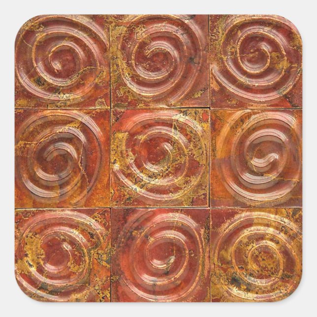 Pegatina de mosaicos de espiral de cobre (Anverso)