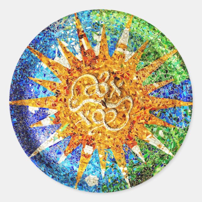 Pegatina de mosaicos de Park Guell (Anverso)