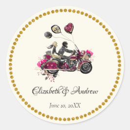Pegatina de motociclista Boda