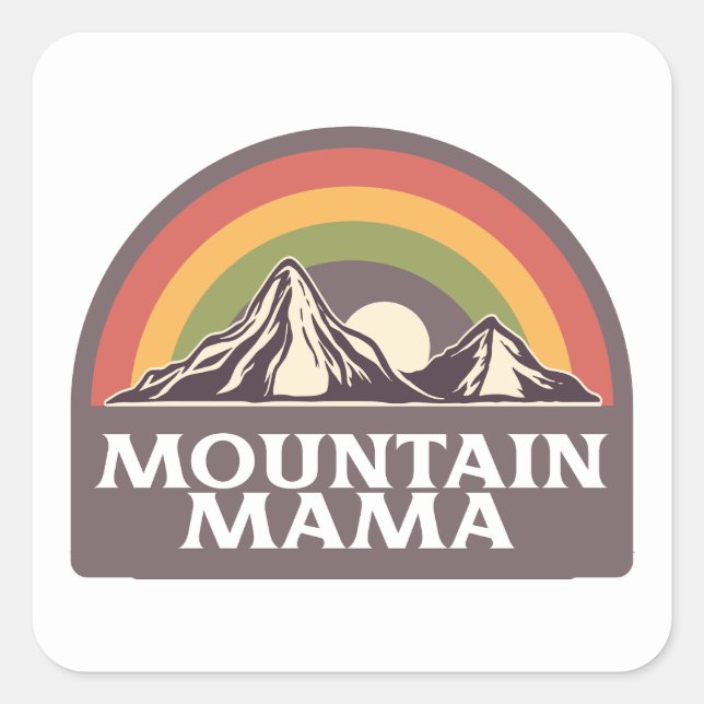 Pegatina de Mountain Mama Square (Anverso)