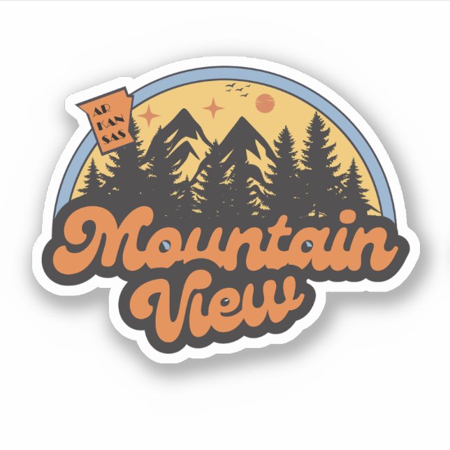 Pegatina de Mountain View, Arkansas (Anverso)