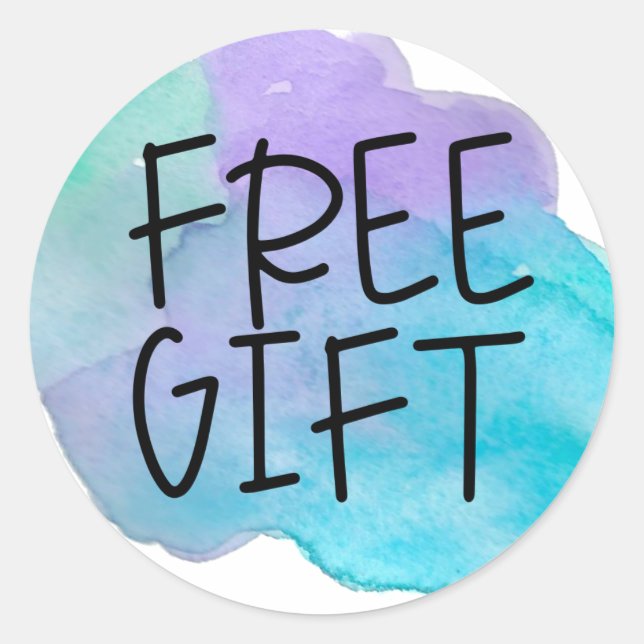 Pegatina de muestra libre de color morado azul (Anverso)