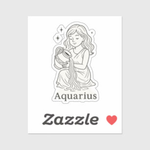 Pegatina de mujer de Acuario del zodiaco
