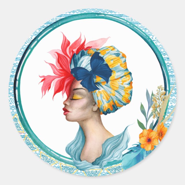 Pegatina de mujeres africanas (Anverso)