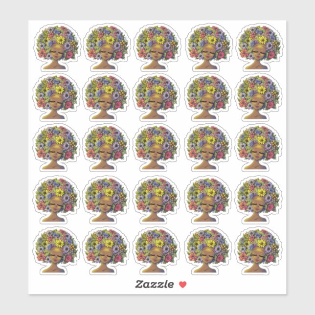 Pegatina de mujeres negras (Hoja)