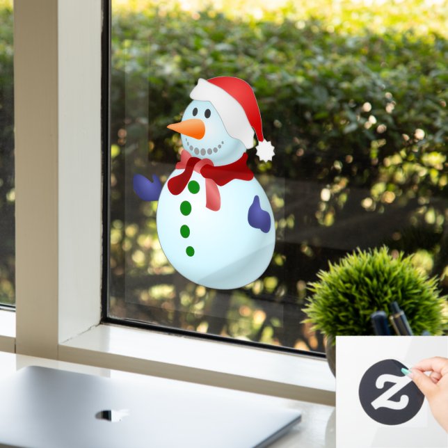 Pegatina de muñeco de nieve para ventana (Oficina)