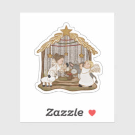 Pegatina de Natividad de Baby Jesus
