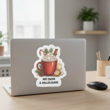 Pegatina de Navidad de Cocoa Acogedora y Halleluja