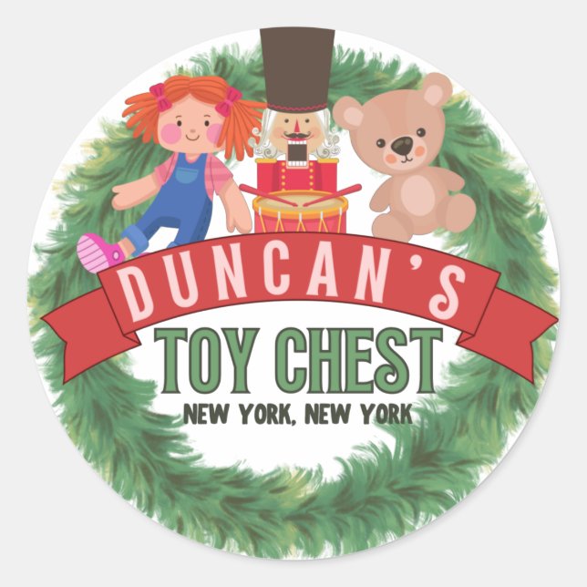 Pegatina de Navidad, Kevin, NYC, Duncan (Anverso)