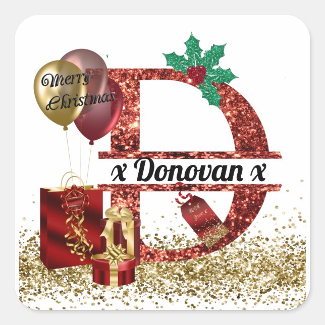 Pegatina de Navidad personalizada, etiqueta de reg (Anverso)