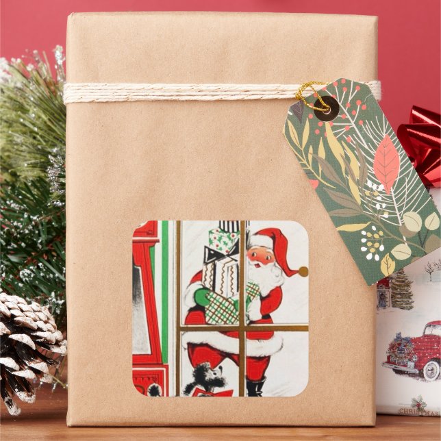 Pegatina de Navidad retro vintage (Vacaciones)