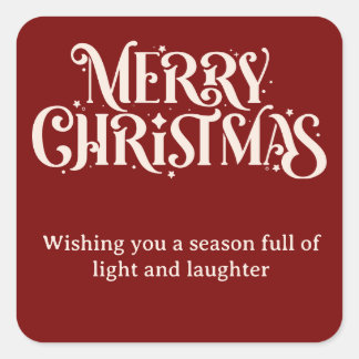 Pegatina de navidad roja Feliz Navidad