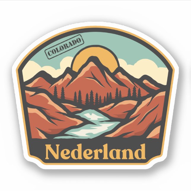 Pegatina de Nederland, Colorado (Anverso)