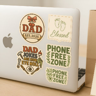 Pegatina de New Dad 2025 - Padre Vintage por prime