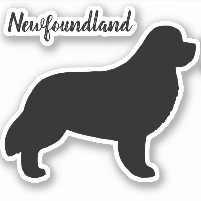 Pegatina de Newfoundland Dog Silhouette Newf Vinyl (Anverso)