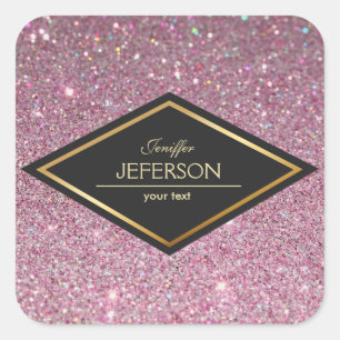 Pegatina de nombre comercial de purpurina