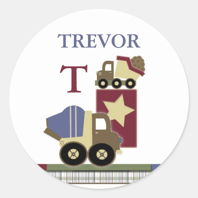 Pegatina de nombre de construcción personalizado (Anverso)