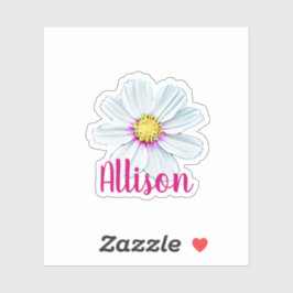 Pegatina de nombre de flor personalizado