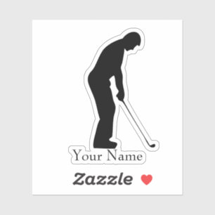 Pegatina de nombre de Golfer