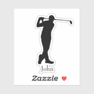 Pegatina de nombre de Golfer