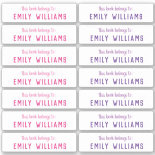 Pegatina de nombre de placa de nombre de libro sim