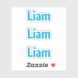 Pegatina de nombre para niños azul divertido y lin