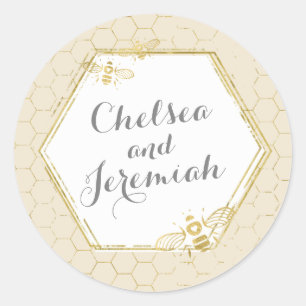 Pegatina de nombre personalizado de crema de miel 