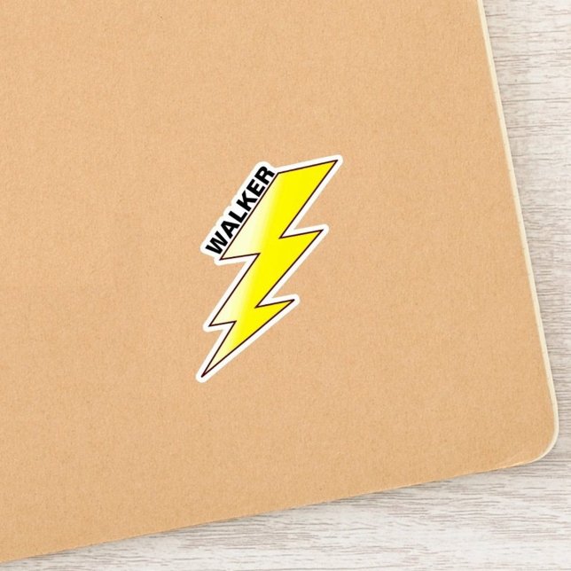 Pegatina de nombre personalizado (rayo) para niños (name lightning bolt)