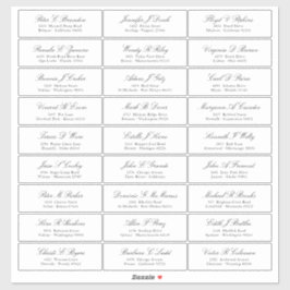 Pegatina de nombres de invitados con dirección de 