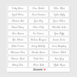 Pegatina de nombres de invitados con estilo de scr