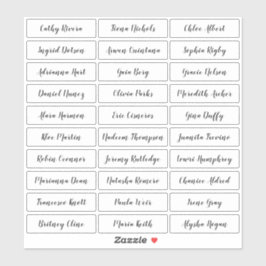 Pegatina de nombres de invitados con estilo de scr