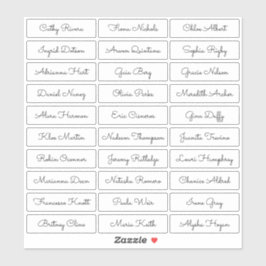 Pegatina de nombres de invitados de script lindo y