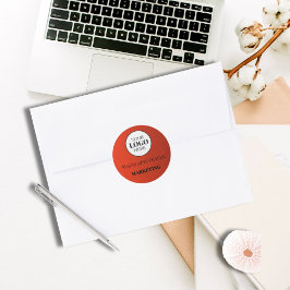 Pegatina de nombres de logotipos de empleados rojo