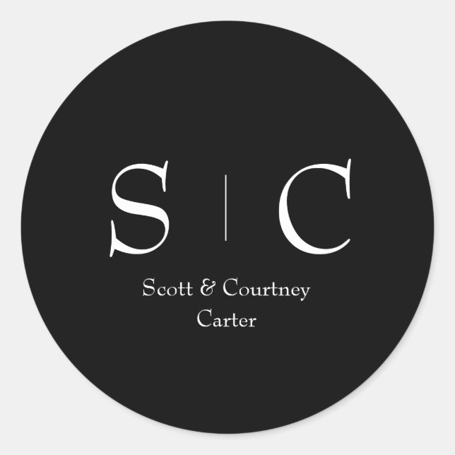 Pegatina de nombres de monograma - Decoración esta (Anverso)