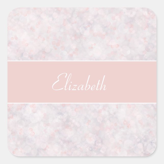 Pegatina de nombres personalizados de Bokeh rosa l (Anverso)