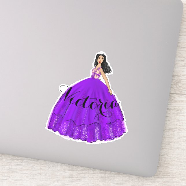 Pegatina de nombres personalizados de Quinceanera  (Detalle)