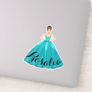 Pegatina de nombres personalizados de Quinceañera