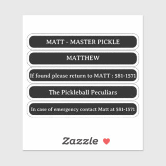 Pegatina de nombres personalizados para el borde d